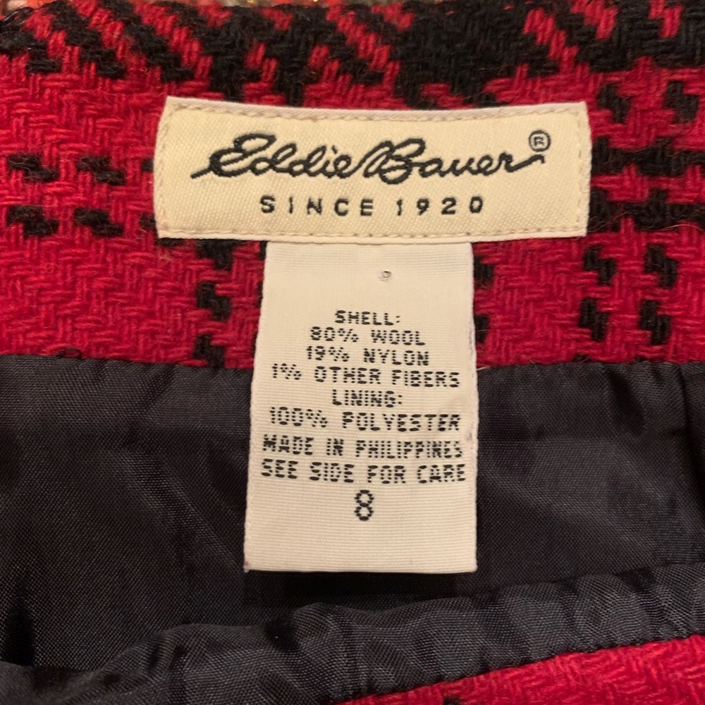 Vintage 1990 Eddie Bauer Wool Knee Length Skirt